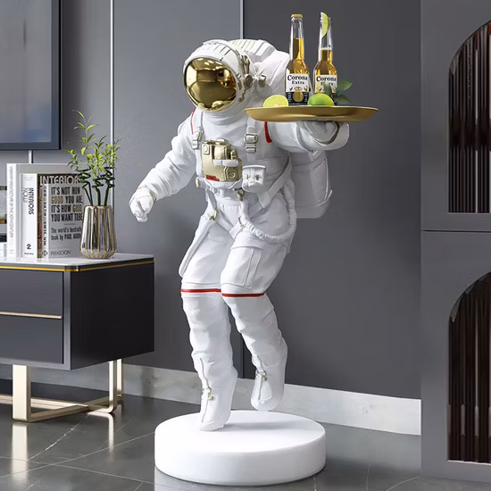Modern Astronaut Statue Home Decor Life Size Fiberglass Astronaut Statue Resin Spaceman Statue