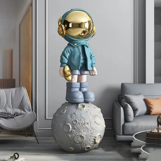 Luxury Home Decor Life Size Resin Sculpture Crafts Fiberglass Space Astronaut Statue for Interior Decoration