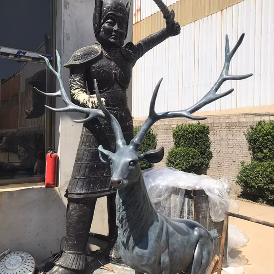 Garden Antique Animal Sculpture Life Size Bronze Deer Statue Sculptures