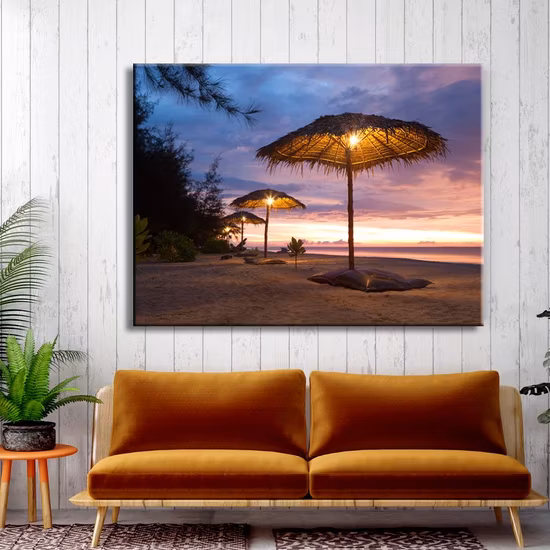 Hot Sale LED Canvas Painting Christmas Wall Art with Frame Ready to Hang Digital Print Wall Art for Home Decor