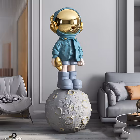 Home Decoration Accessories Birthday Gifts Fiberglass Astronaut Statue for Office Sculpture