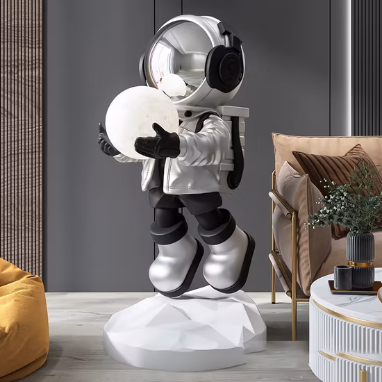 Home Decoration Accessories Birthday Gifts Fiberglass Astronaut Statue for Office Sculpture