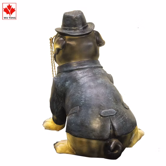 Figurine géométrique en résine pour fille tenant un chien