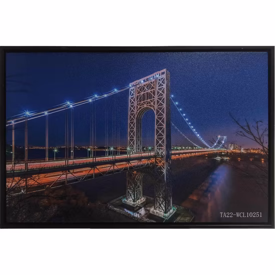 Morden City – lumière LED murale nocturne, paysage urbain, toile, peinture murale, éclairage décoratif pour la maison