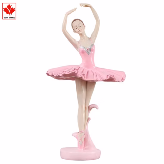 Statue de danseuse de ballet en résine, Sculpture artistique de fille, ornement de bureau pour la maison et le bureau, rose